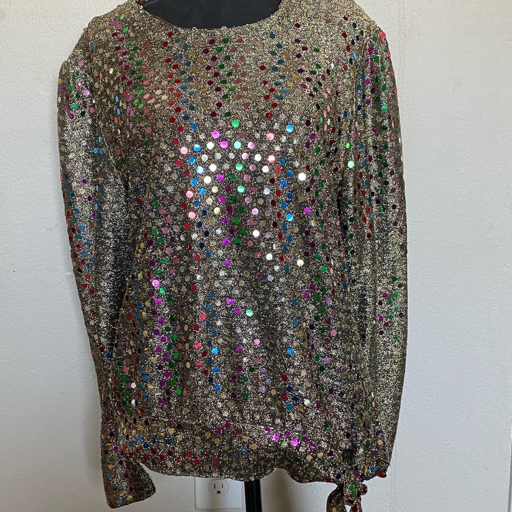 Pretty super sparkly blouse with side tie